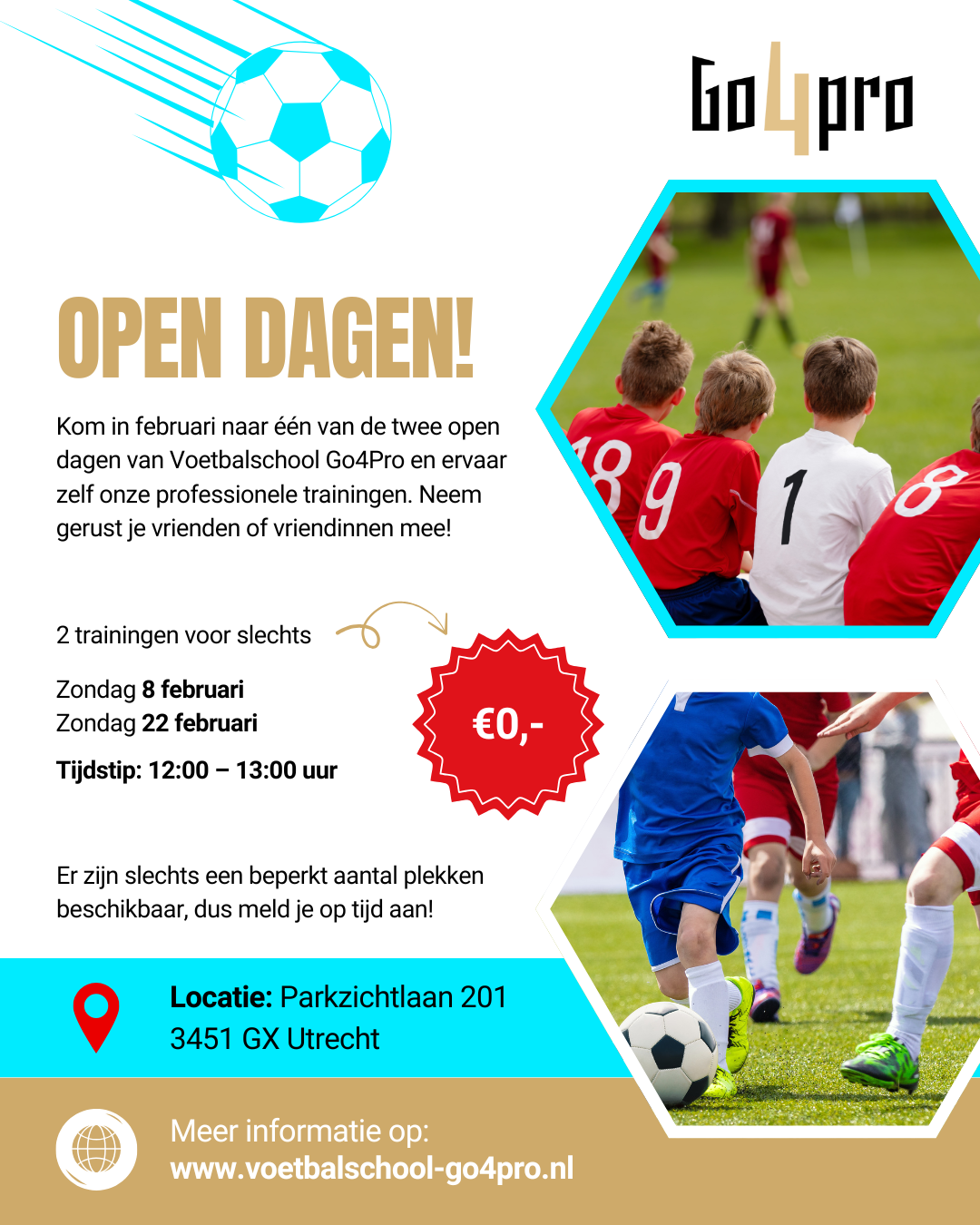 Februari open dagen Voetbalschool Go4pro